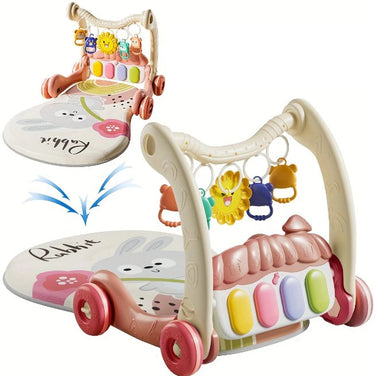 Multi-functional Rabbit Baby Pedal Piano Play Gym - Pink